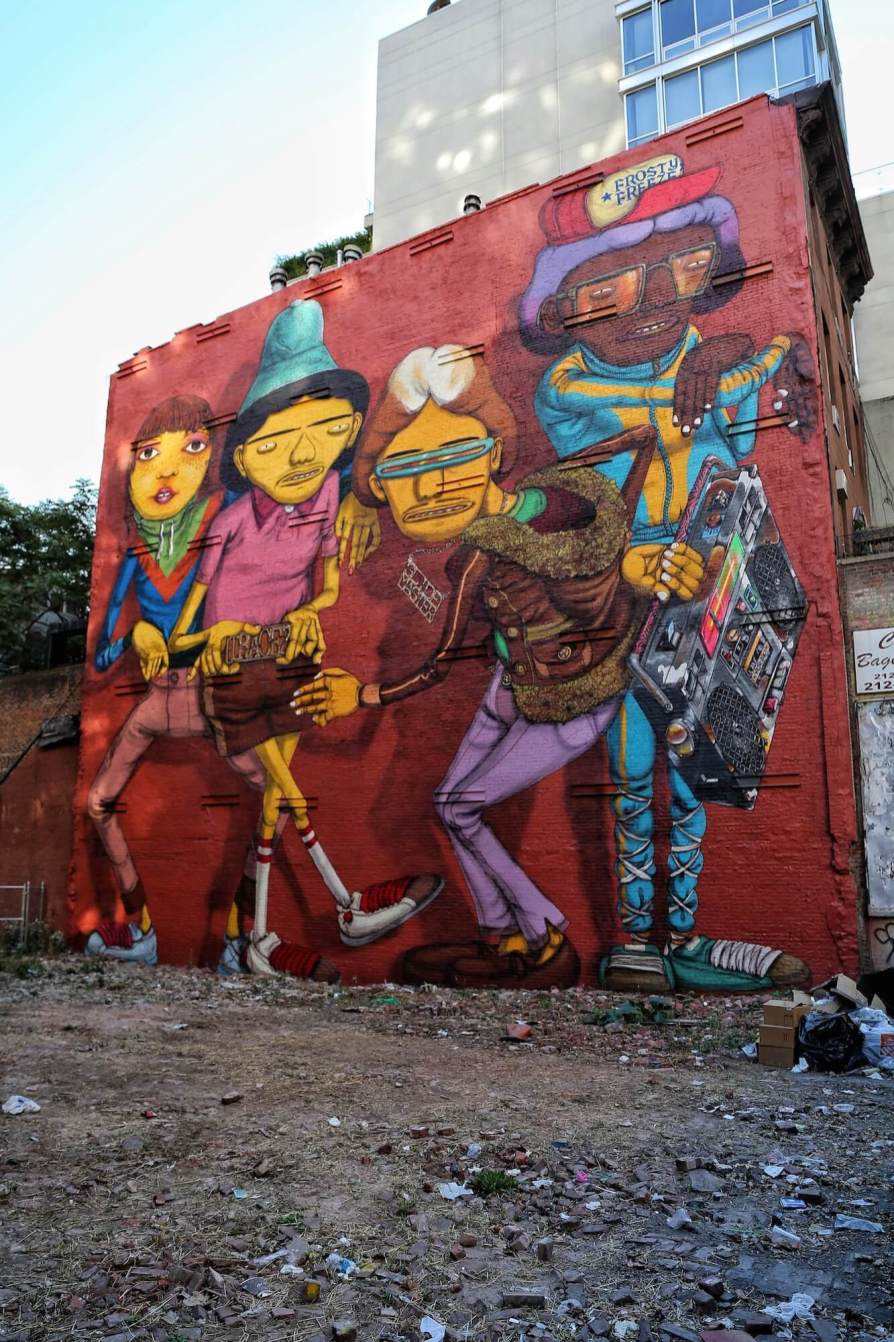 Os Gemeos, New York mural celebrating the 1980’s Hip Hop scene.